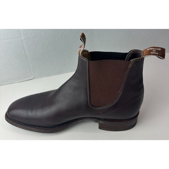 *Flawed R.M. Williams Craftsman Boots Men’s 9.5 F Brown Leather Chelsea Pull-On - Picture 13 of 16